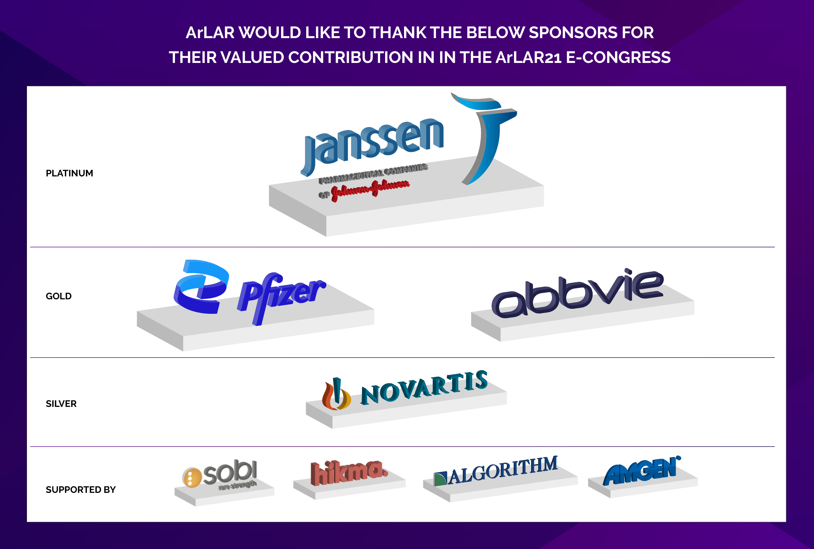 ArLAR21 sponsor acknowledgements
